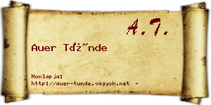 Auer Tünde névjegykártya