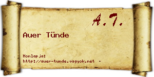Auer Tünde névjegykártya